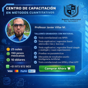 Curso de estadística para tesis con SPSS e inteligencia artificial – talleres grabados de métodos cuantitativos